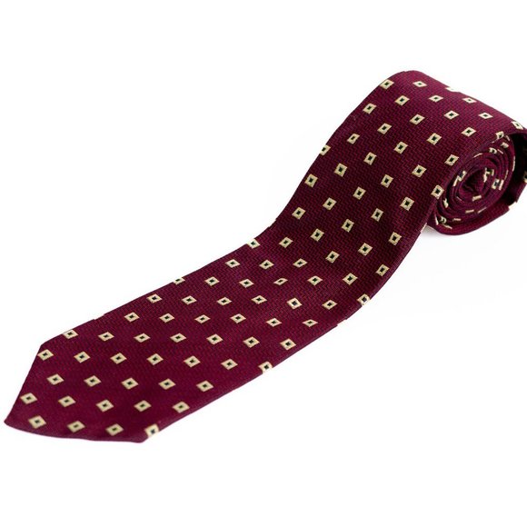Valentini Roma Other - Valentini Roma Men's Designer Silk Necktie, Burgundy Red, Blue, Gold, Italy